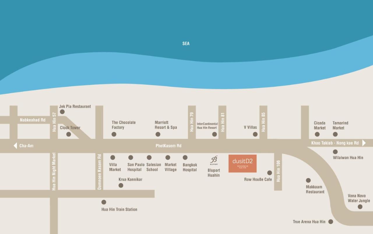 Huahin Dusitd2 Residences, Apartments Near Beach Dış mekan fotoğraf